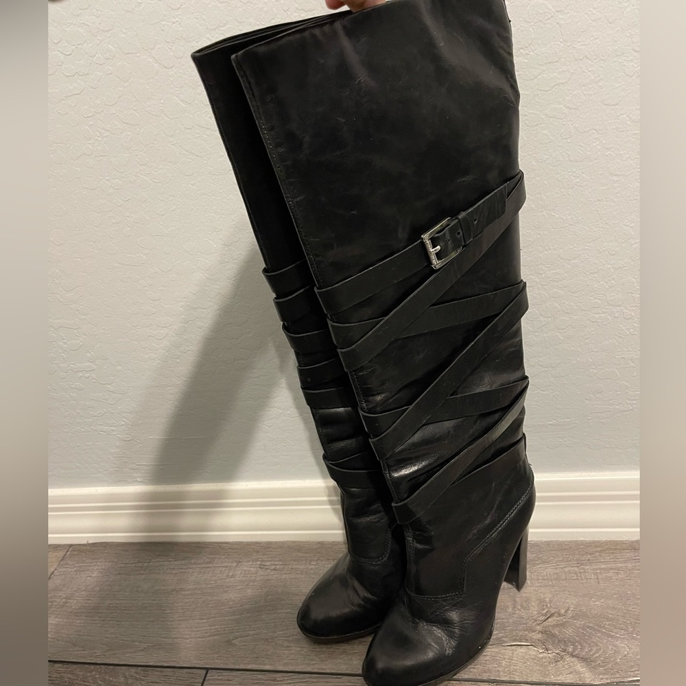 Michael Kors over the knee tall black boots size 5.5